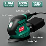 HYCHIKA 200W Electric Detail Sander Dust Collector 14000RPM Wood Furniture view 4