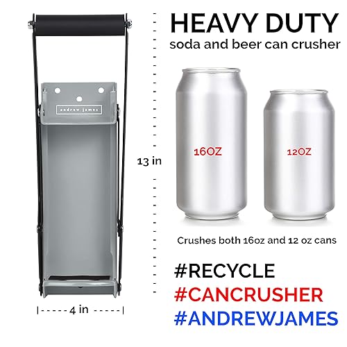 Heavy Duty Can Crusher Designed to Recycle and Crush 12/16 oz