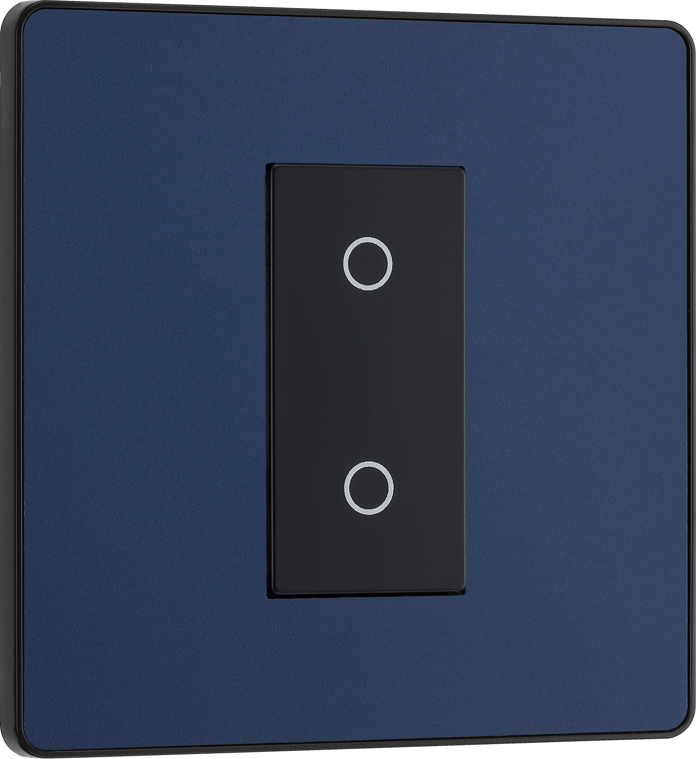 BG Electrical Single Master/Primary Touch Dimmer Wall Light Switch, 2-Way, Trailing Edge, Screwless Front Plate, Evolve, Matt Blue, 200W, PCDDBTDM1B — image 1