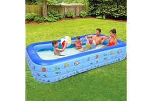 Inflatable Swimming Pool-TINKLE WELL Kiddie Pool 98" X 67" X 21" | Durable-Thickened Ocean World Design for Kids, Toddlers, Adults |Ideal for Outdoor, Garden, Backyard, and Summer Water Parties