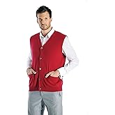 Cashmere Boutique 100% Pure Cashmere Sleeveless Vest Men's Cardigan Sweaters - 2 Front Pockets, Button Down, & V Neck Sweater