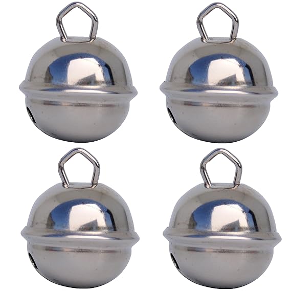 Silver Bell (4 Pieces, Sphere Bell 24 mm) Solid Brass Great Sound