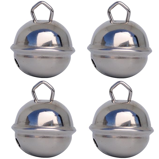 Silver Bell (4 Pieces, Sphere Bell 24 mm) Solid Brass Great Sound