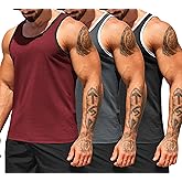 COOFANDY Men's Workout Tank Tops Pack Dry Fit Sleeveless Running Shirts Gym Muscle Bodybuilding T Shirts