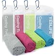 YESLIFE 4-Pack Cooling Towels (40"x 12"), Cooling Neck Wraps, Ice Towel | Microfiber, Breathable, Lightweight, Super absorben