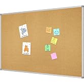 Lockways Large 60" x 36" Cork Board Bulletin Board Aluminium Frame | CorkBoard Wall-Mounted Notice Message Pin Board