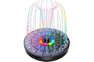 AISITIN 5.5W LED Solar Fountain Pump Upgraded Solar Bird Bath Fountain Diameter 8.27inch Solar Water Fountain with 7 Nozzles 