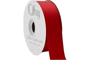 BERWICK Offray 1.5" Wide Double Face Satin Ribbon Red50Yds, 50 Yards, Red