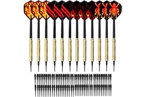 Emperoch Soft Darts Set, 12 Pcs 14g Professional Darts with Heavy Duty Alloy Shafts and 4 Colors Dart Flights, 100 Plastic Re