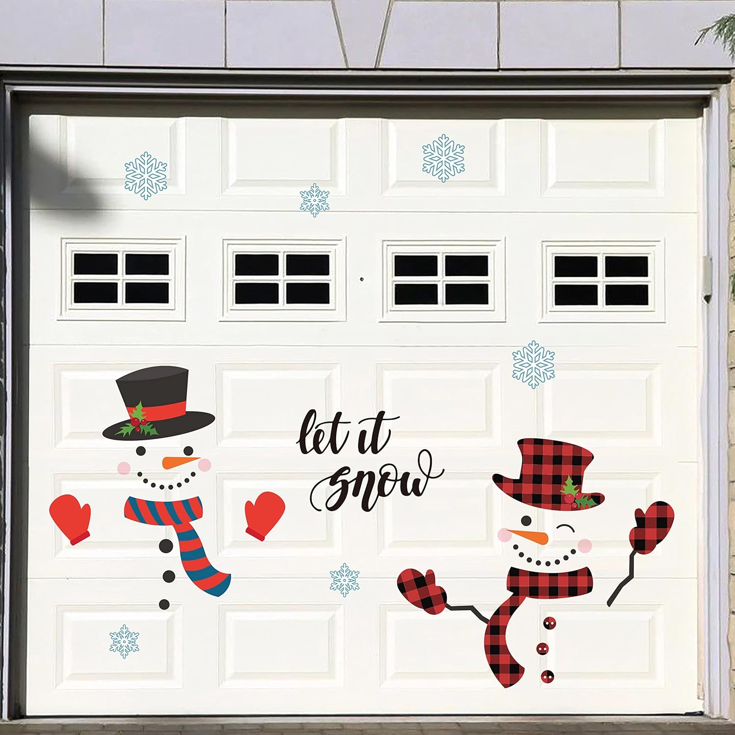 Garage Door Decorations - H1vojoxo 12PCS Christmas Garage Door Decoration, Snowman Car Garage Magnet Stickers for Christmas, Christmas Magnet Decals for Refrigerator, Snowman Face Magnet Stickers for Xmas Party Supplies