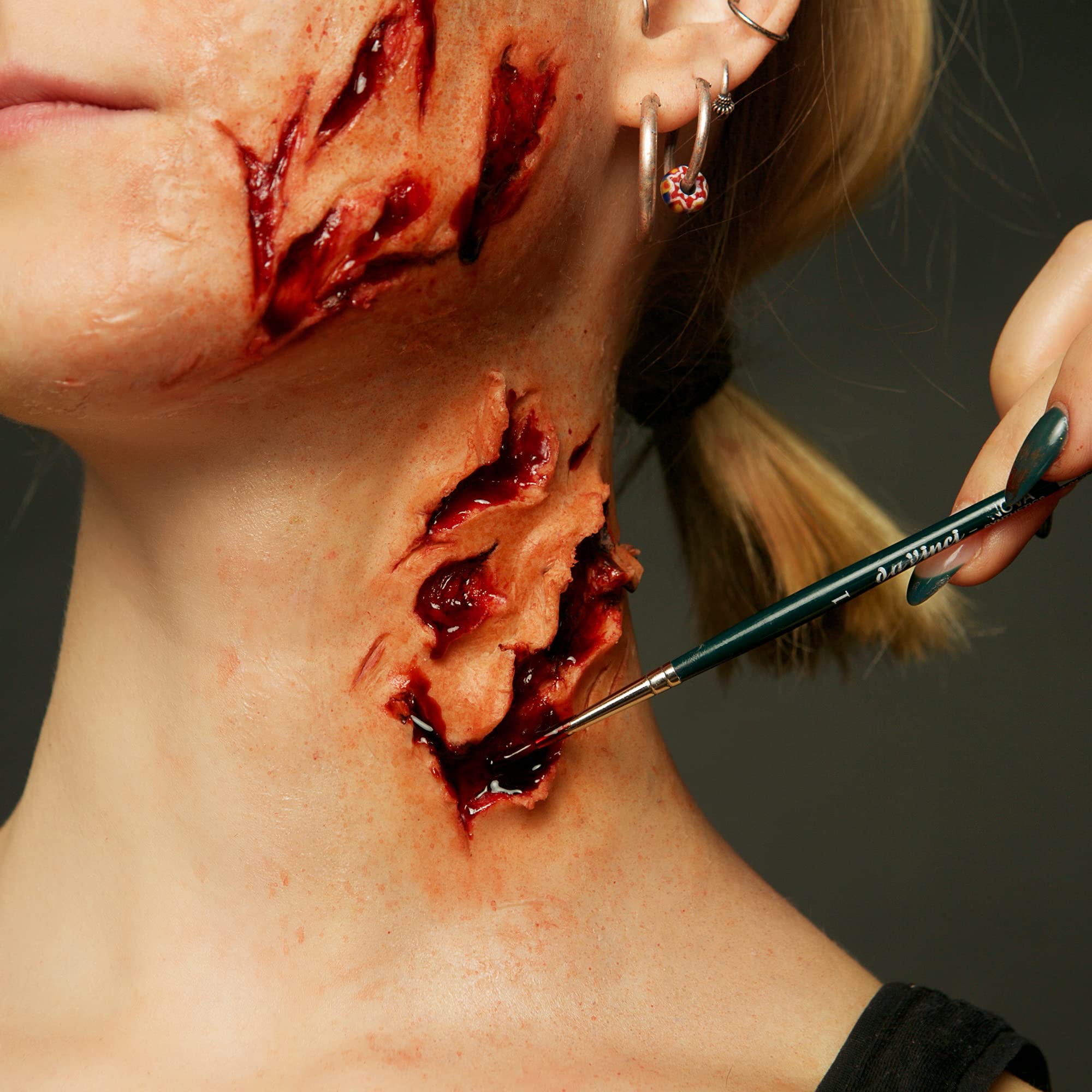 Alcohol Drying Blood, Ultra-Realistic Fake Liquid Blood, SFX Makeup for the Stage, Film, Halloween, and Cosplay - Dark 2oz