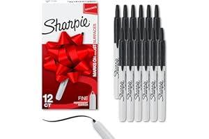 Sharpie Retractable Permanent Markers Fine Tip Marker Set Office Supplies Teacher Supplies Black 12 Count