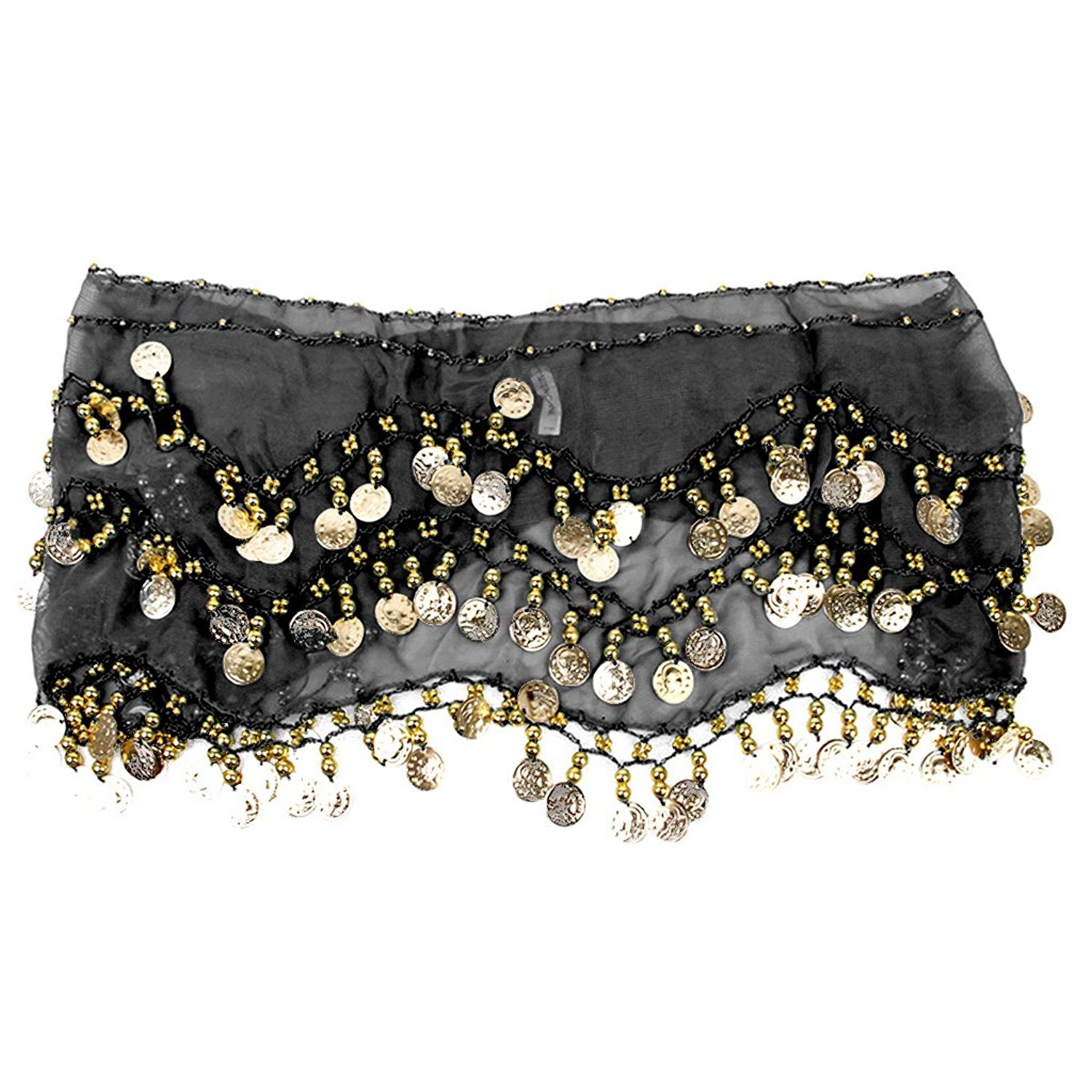 okayji belly dance hip skirt scarf wrap belt hipscarf 128 waist belt with gold coins for women and girls