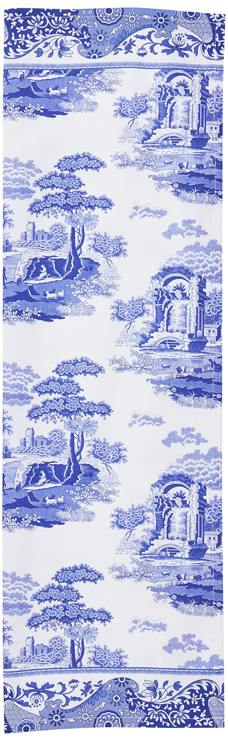 Portmeirion Blue Italian 45 x 74 cm Cotton Tea Towel, Blue/White