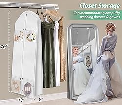 MISSLO Portable 70" Wedding Dress Garment Bag with