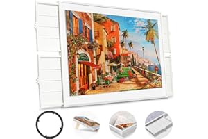 1500 Pieces Rotating Puzzle Board with Drawers and Cover, Dual-Sided 35”x27”Portable Jigsaw Puzzle Table,Tilt&Lazy Susan,Gift