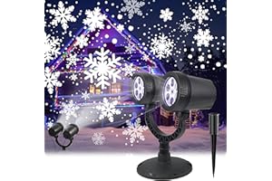 FABILERI Christmas Projector Lights - Outdoor Snowflake Projector with Dynamic LED Snowfall for Indoor/Outdoor Decoration