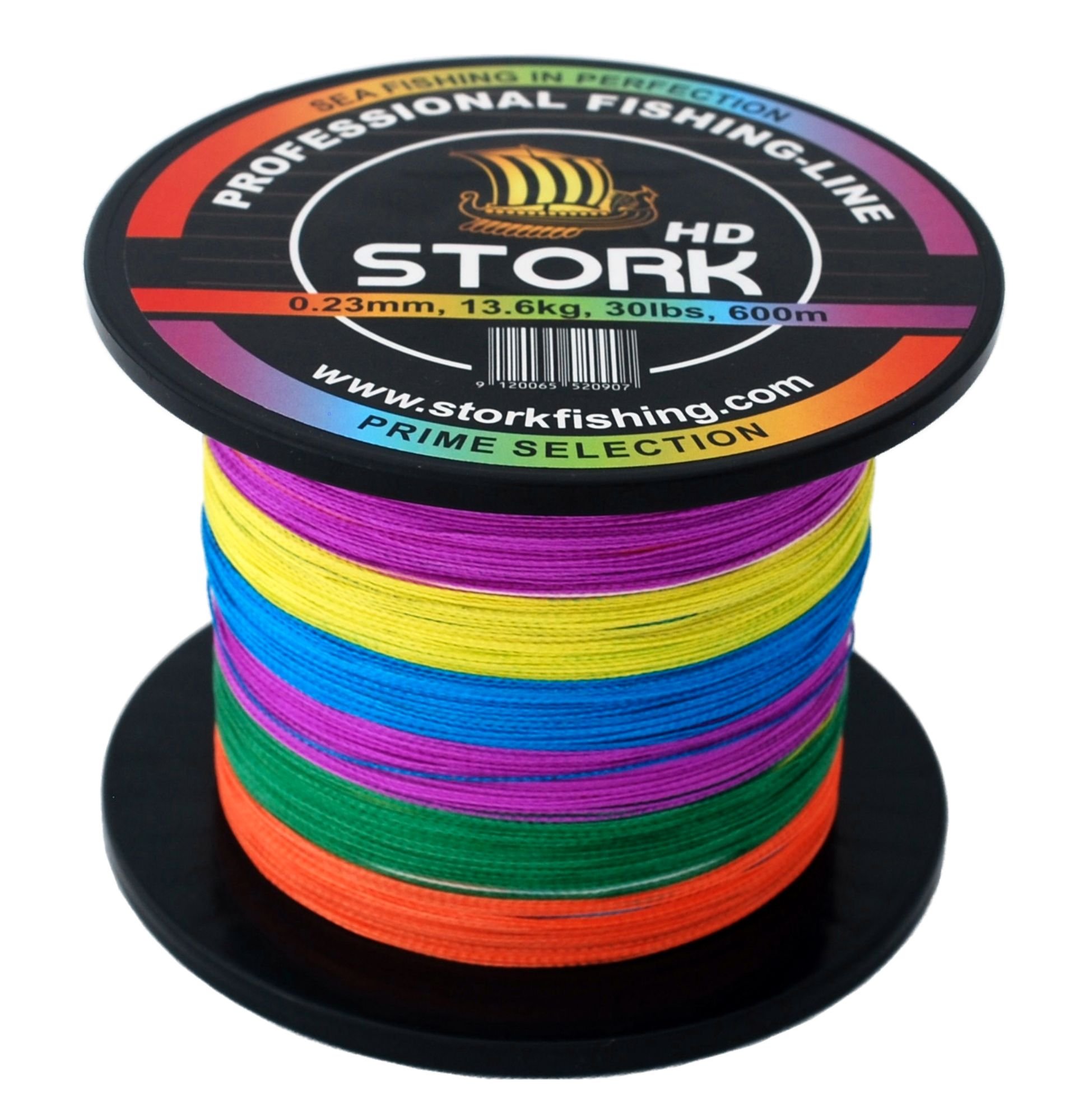 Stork HD, 4 x Braided Fishing Line 600 m, multi-coloured
