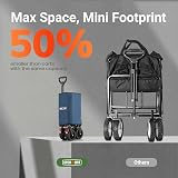 Overmont 200L Folding Festival Trolley on Wheels 150kg Heavy Duty Blue view 5