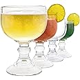 Chefcaptain Margarita Glass Schooner- 21.5 Oz Set of 4 Extra Large Goblet Crystal Style ZERO LEAD Shrimp Cocktail, Coronaritas, Margaritas 4 PACK
