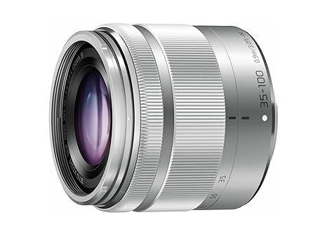 Panasonic H-FS35100E-S Lumix G Vario Telezoom Objektiv (35-100 mm) silber