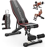 YOLEO Adjustable Weight Bench, ASTM-Certified 827LBS | 98% Pre-Assembled, 84-90 Positions Incline Decline Flat, Foldable Gym Bench with Wider Seat for Home Gym(L-XL)