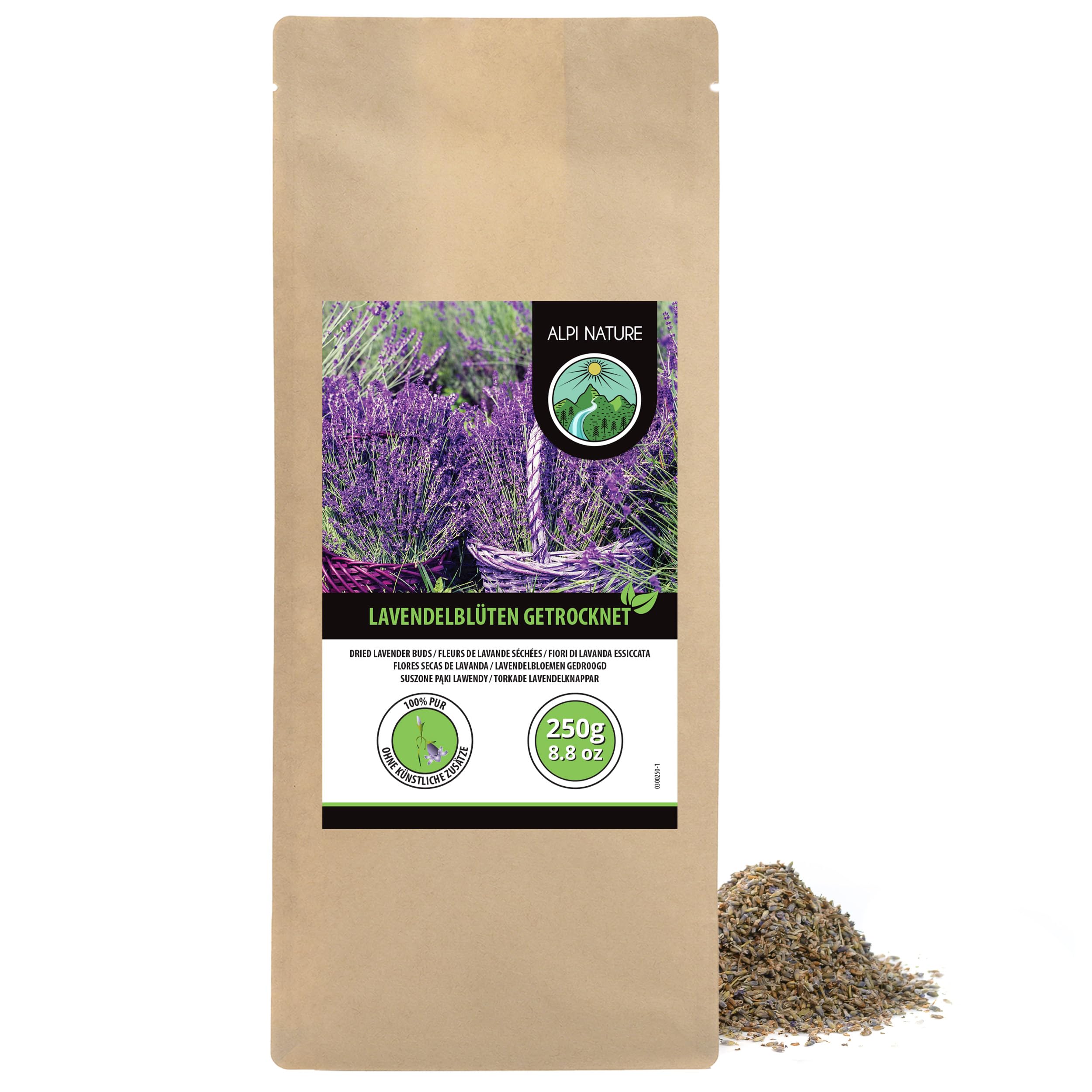 Alpi Nature Lavender Tea 250g 8.8 oz, Dried Flowers and Buds, Lavender Loose Blossom Tea