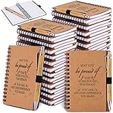 Booson 30 Sets Employee Appreciation Gifts Thank You Spiral Notebooks Inspirational Bamboo Ballpoint Pens Bulk Motivational Journals for Staff Coworker Teachers