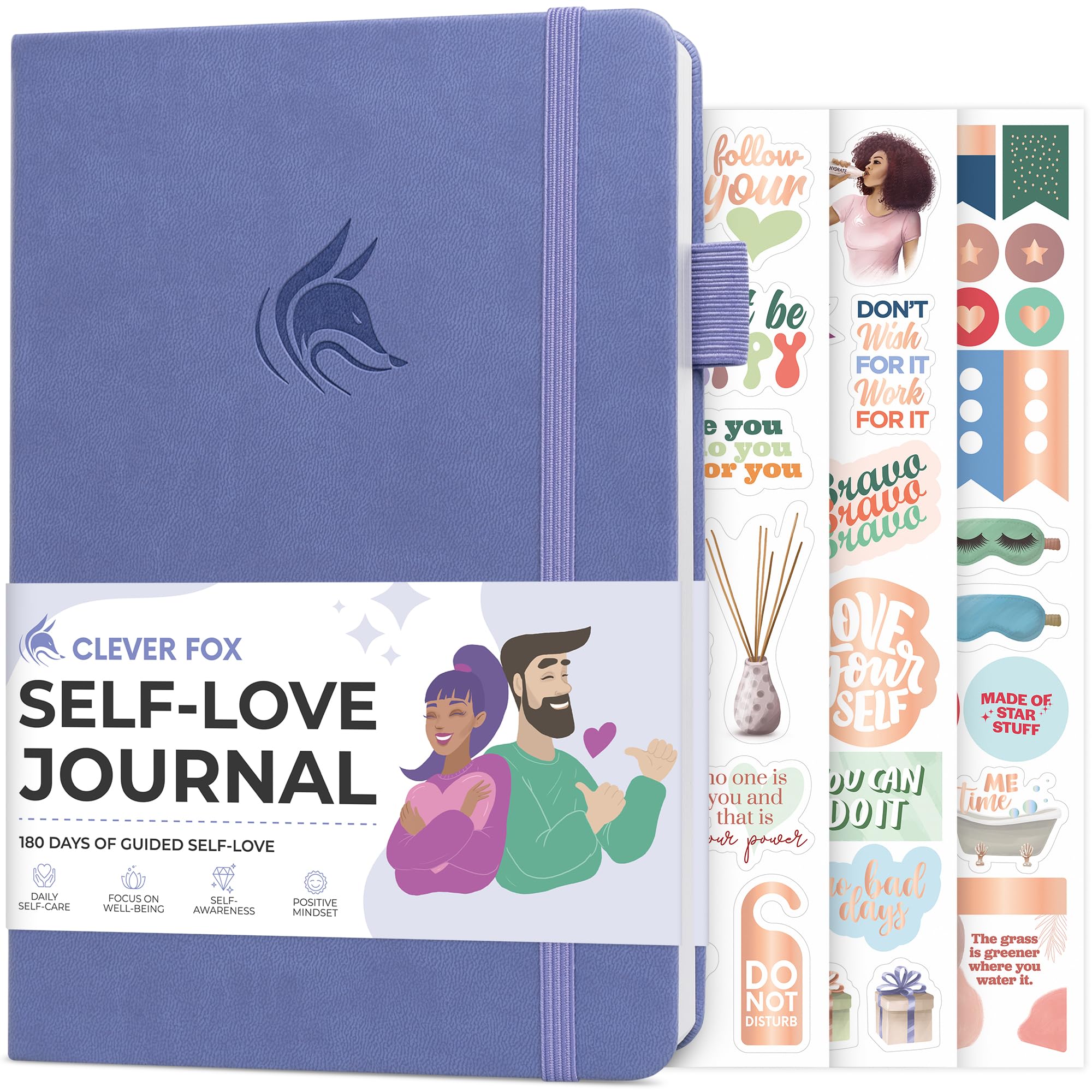Clever Fox Self-love Journal – Guided Self-Discovery Log for Self-care, Reflection & Self-help, Mental Health, Gratitude & Mindfulness (Lavender)