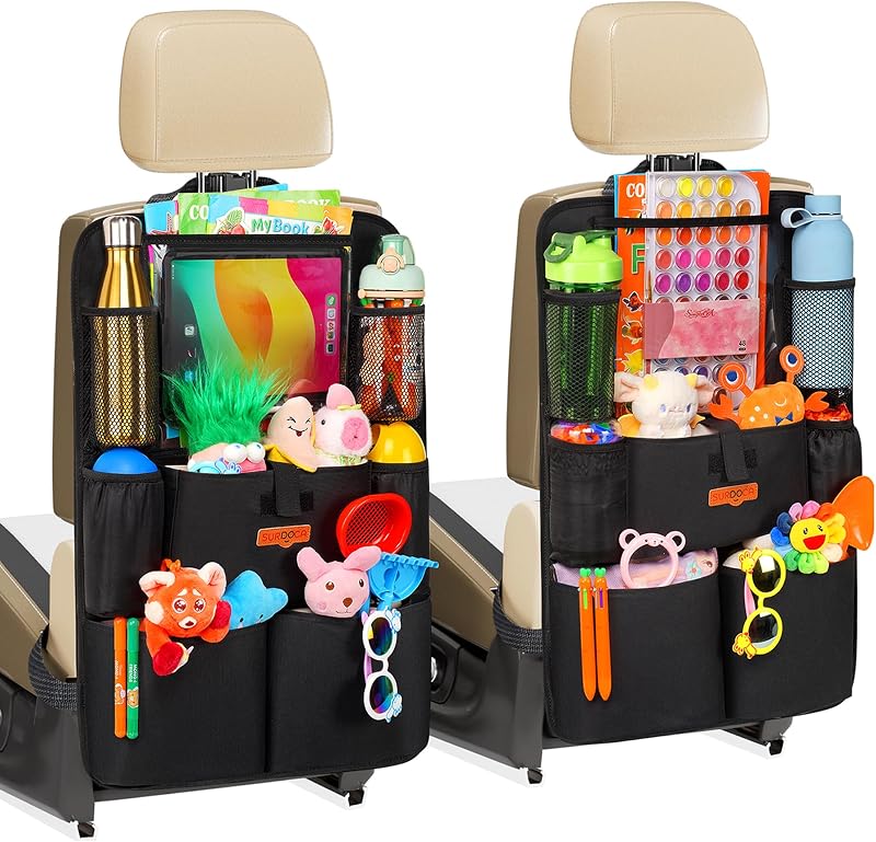 SURDOCA Car Seat Organizer With Tablet Pocket 11 inch Waterproof Kick Mat 8