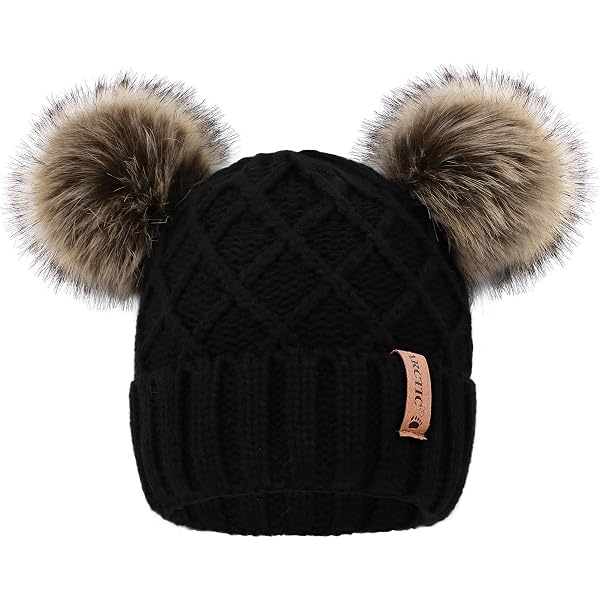 FISFET Beanies Women with Double Pom Pom, Winter Hats for  display picture 1