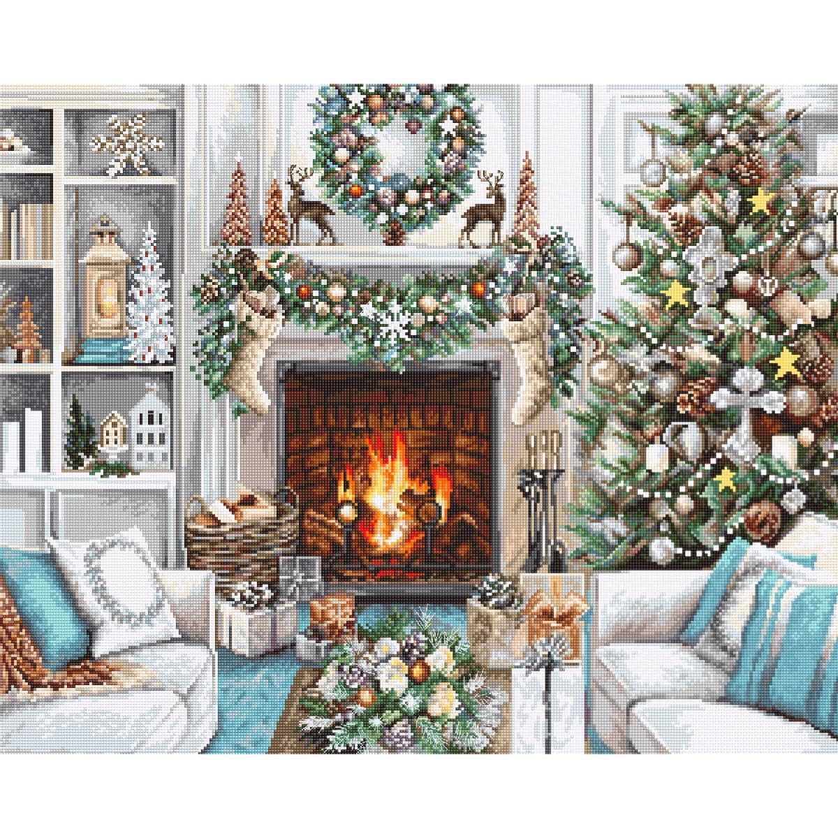 Luca-S Cross Stitch Kit Christmas Interior, B2394
