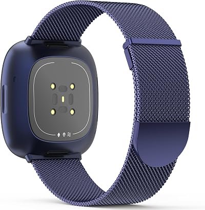 Higgs Strap for Fitbit Versa 3/4 Sense 2 Stainless Steel Mesh Band Blue