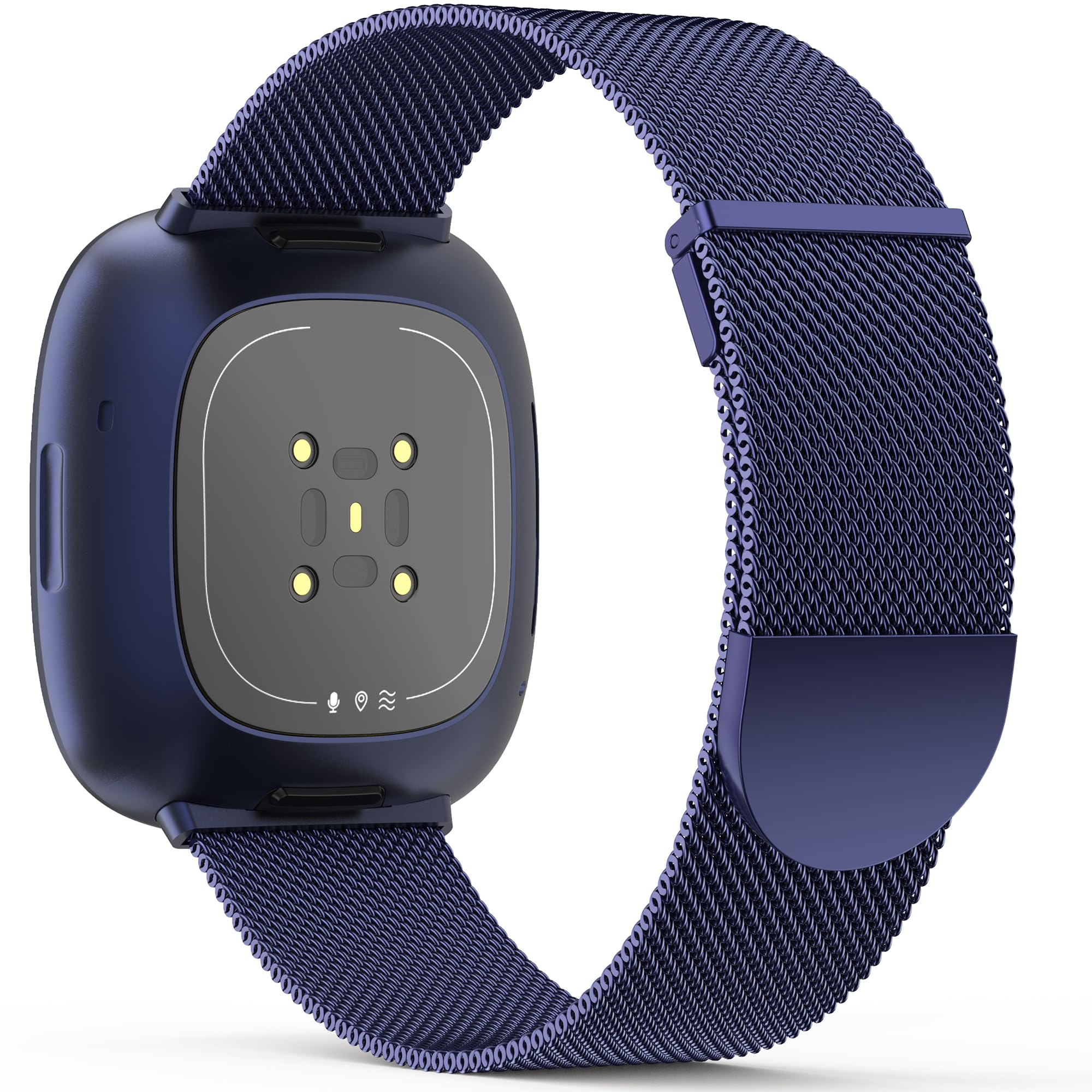 Higgs Strap Compatible with Fitbit Versa 3/4, Sense 2, Dual Magnetic Adjustable Metal Strap for Women & Men, Blue Fashion