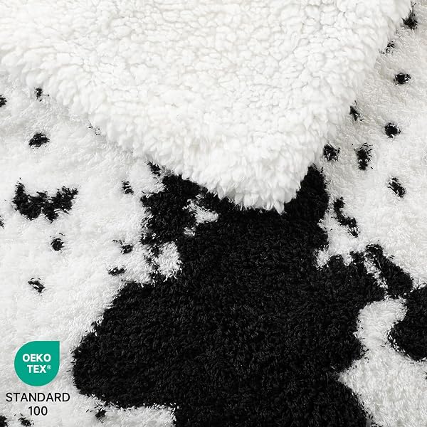 TIMICALDA COW PRINT ELECTRIC BLANKET – SOFT KNITTED SHERPA HEATED THROW WITH 4 HEAT LEVELS 4 HOURS AUTO-OFF, ELECTRIC THROW WITH OVERHEATING PROTECTION, WARM GIFTS, 50″X60″