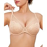 Popilush Minimizer Bras for Women Plus Size Full Coverage Lace Underwire Support Push Up Bra for Heavy Breast Everyday Wear