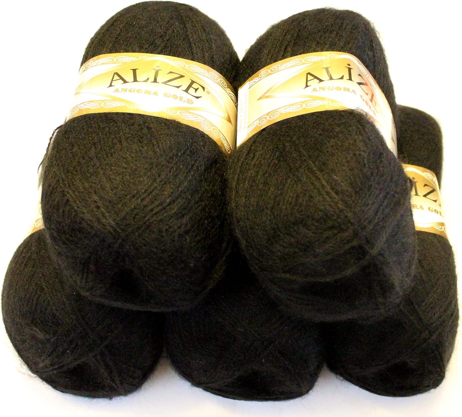 Alize 5 x 100 g Angora Gold Einfarbig 500 Gramm Wolle mit 20 Woll