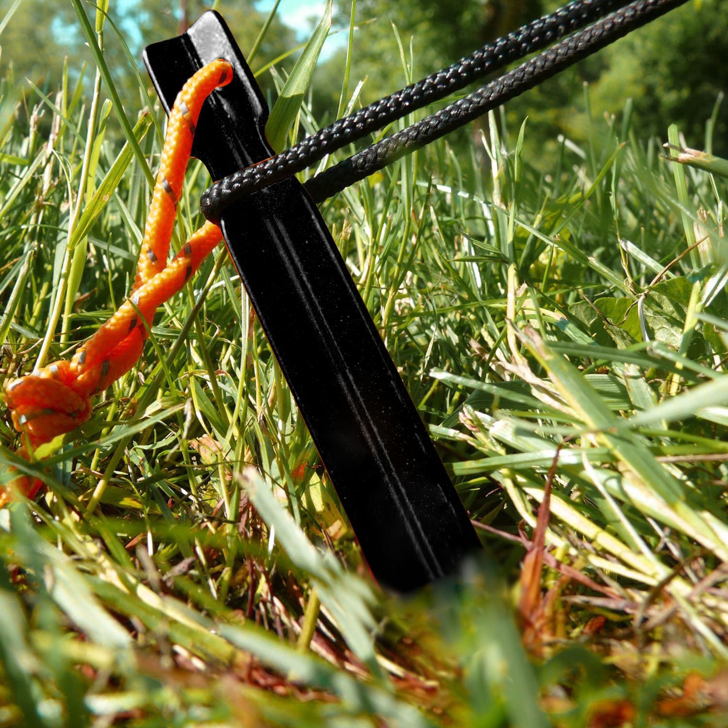 KUNGIX Tent Stakes, 7" Aluminium Tent Stakes Lightweight with Reflective Rope 10Piece BSA Soar