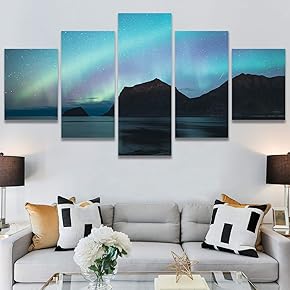 SIGNWIN 5 Panel Canvas Wall Art Astronomy &...