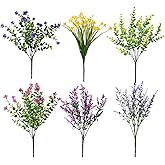 Hagao Fake Camellia, Artificial Flowers Ranunculus Colorful Bouquet for Home Decoration Wedding Decor 6PCS