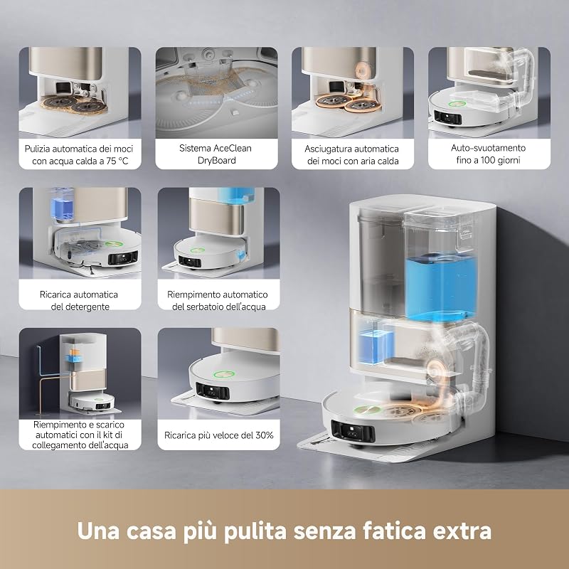 DREAME L50 Pro Ultra Robot Aspirapolvere Lavapavimenti 8,95 cm, 19.500 Pa