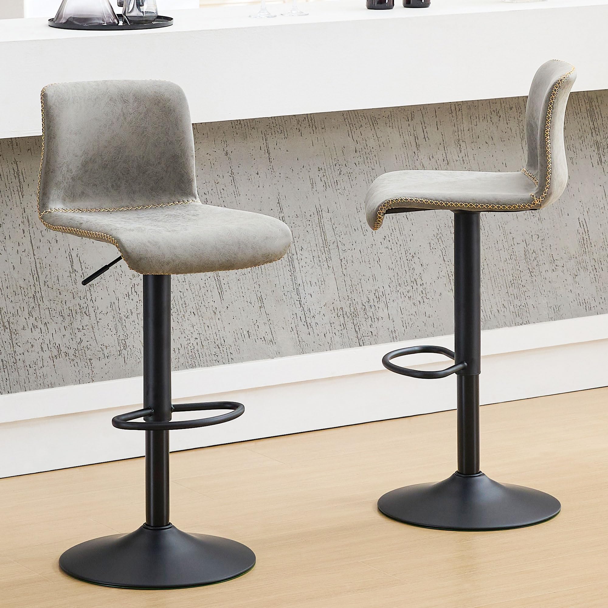 HeuGah Swivel Bar Stools Set of 2, Adjustable