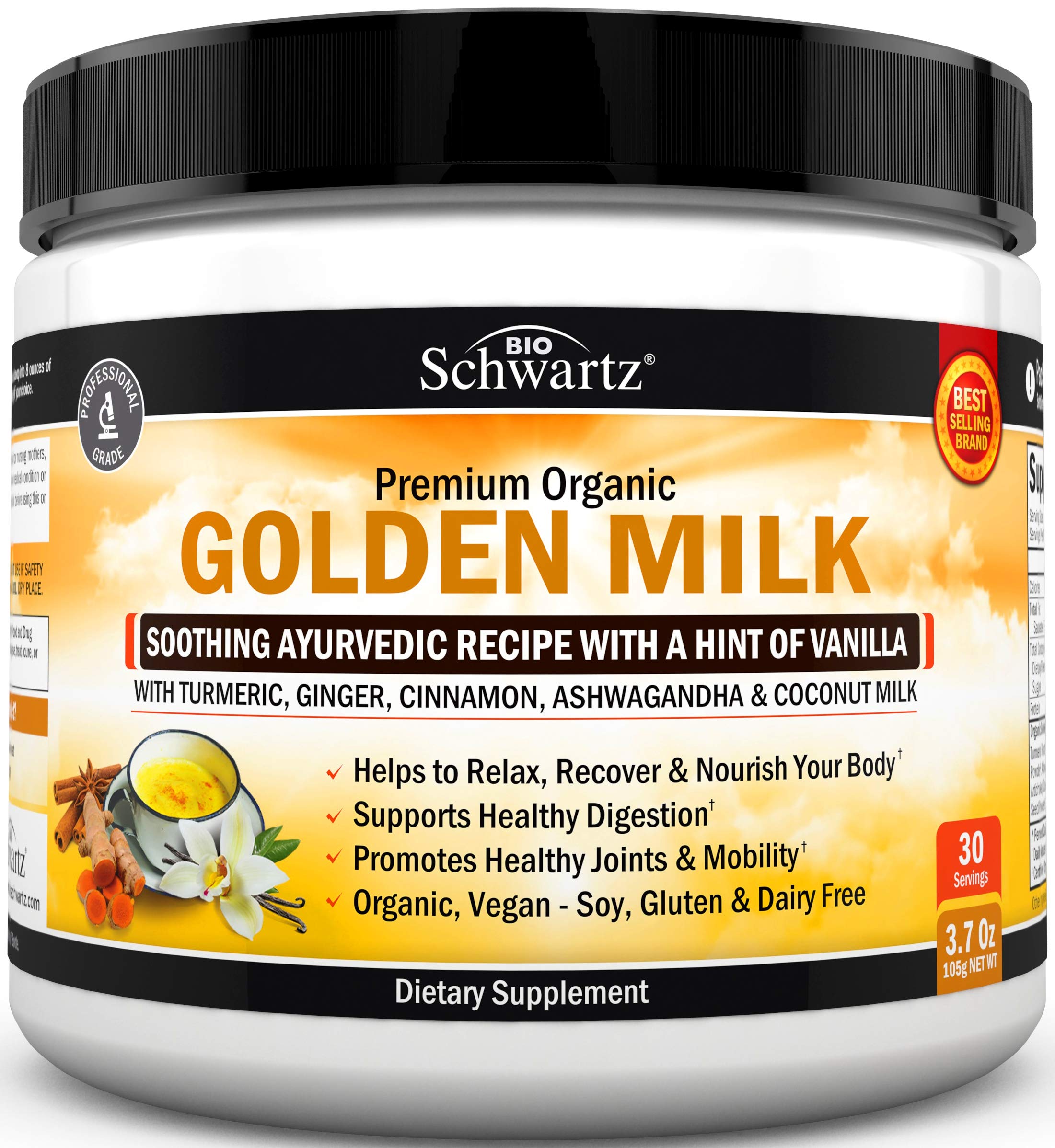 Premium Organic Keto Golden Milk Powder with Ashwagandha & Turmeric