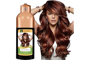 HERBBY Hair Color Shampoo for Gray Hair Coverage&Color Transform with 9 Herbal Extracts –Long Lasting(6-8 Weeks),Shiny,Evenly Colored,Instant Hair Dye Shampoo&Conditioner,500 Ml (AUBURN BROWN COLOR)