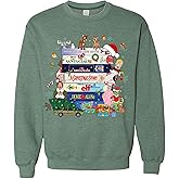 90s movies Christmas Sweatshirt – Retro Holiday Crewneck for Women – Vintage Xmas Movie Hoodie – Cute Winter Pullover Gift for Her – Cozy Nostalgic Christmas Sweater Heather Dark Green