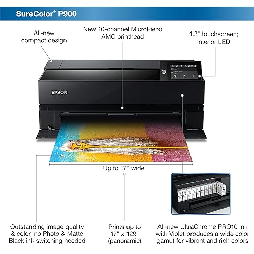 Epson SureColor P900 17-Inch Photo Printer (Renewed), Black in