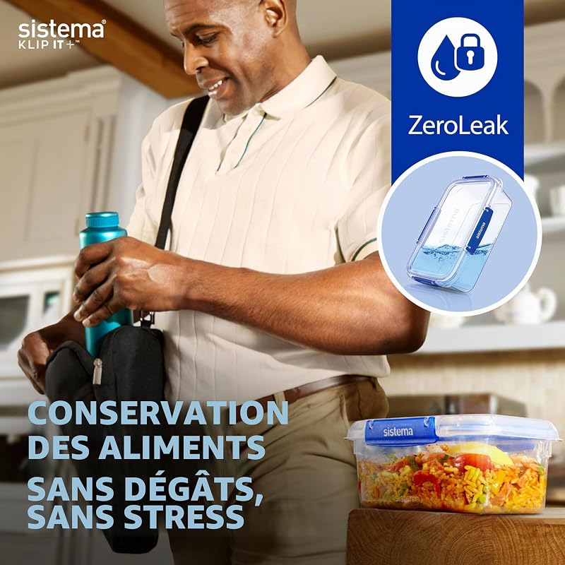KLIP IT PLUS Récipients de conservation alimentaire | 400 ml | Boîtes alimentaires étanchesempilables et hermétiques compatibles réfrigérateur/congélateur | sans BPA | Lot de 3