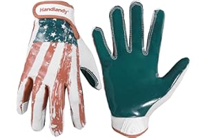 HANDLANDY Youth Football Gloves for Boys Girls, Sticky Wide Receiver Gloves for Kids, Junior Flag Football Gloves