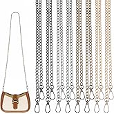 8 PCS Purse Chain Replacement for Wallet Handbag Shoulder Bag Crossbody Bag, Iron Flat Chain with Metal Buckles, DIY Crossbody Straps (47 Inch/120cm）