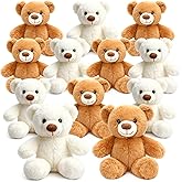 LaRandom 12 Pcs Bears Stuffed Animal Bulk 10 Inch Cute Small Stuffed Bear Plush Toy for Birthday Baby Shower Party Decorations Centerpieces Favors